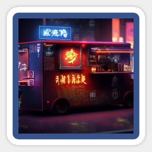 Cyberpunk Tokyo Ramen Food Truck Sticker